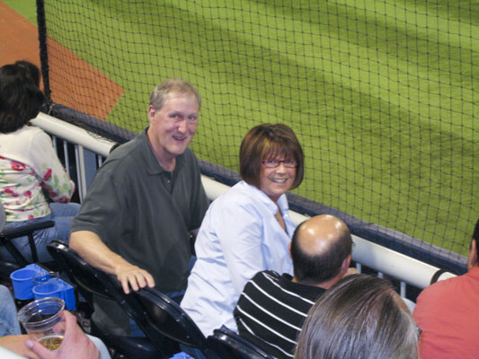 Day job client's Ken & Martie enjoy front row action...Metrodome 2009.