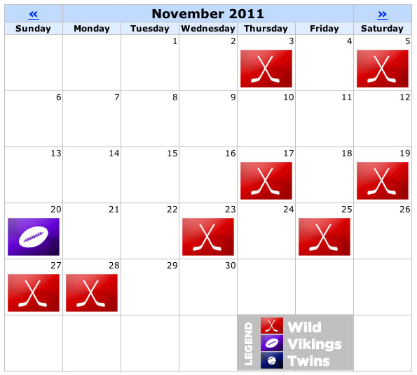 Calendar - November