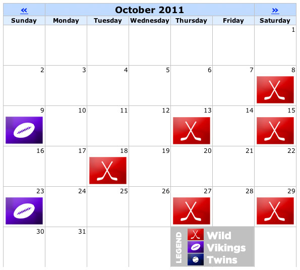 Calendar - October