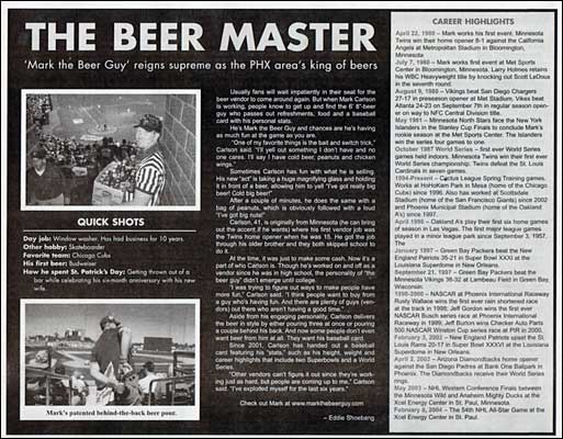 Mark the Beer Guy, featured in the East Valley Tribune